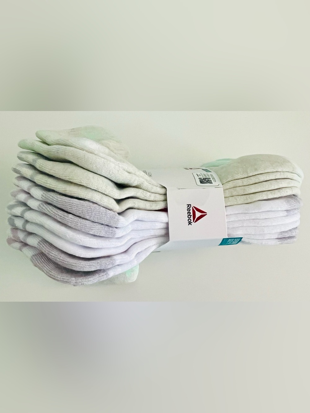 Reebok Women’s Ankle Socks Pack - White and Light Green - Picture 4 of 5